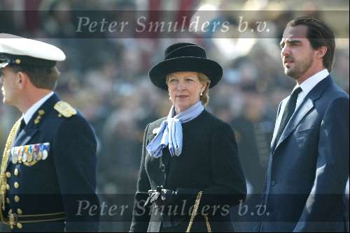 Delft 30 maart 2004
Begrafenis prinses Juliana in Grote kerk 
Prins  Nikolaos Griekenland met Koningin Anne-marie