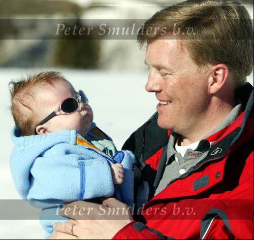 Lech 17 maart 2004
Prinses Maxima, Prins Willem Alexander en  Prinses Amalia   in Lech.