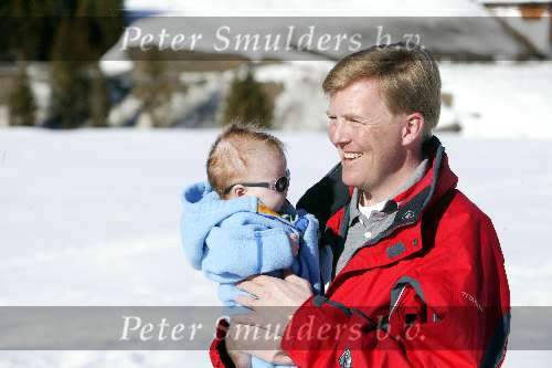 Lech 17 maart 2004
Prinses Maxima, Prins Willem Alexander en  Prinses Amalia   in Lech.