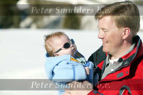 Lech 17 maart 2004
Prinses Maxima, Prins Willem Alexander en  Prinses Amalia   in Lech.
