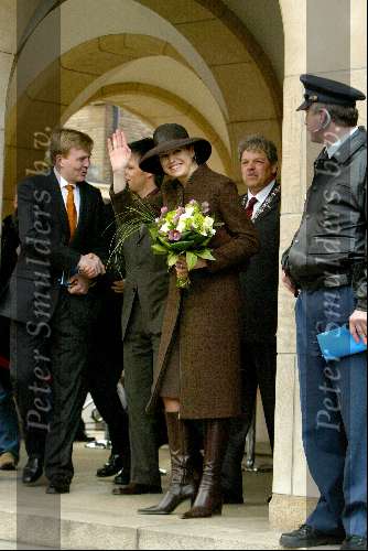 Vlaardingen 13 maart 2004
Prinses Maxima en Prins Willem Alexander bij uitreiking Geuzenpenning.