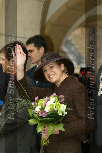 Vlaardingen 13 maart 2004
Prinses Maxima en Prins Willem Alexander bij uitreiking Geuzenpenning.