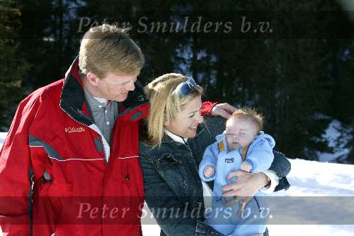 Lech 17 maart 2004
Prinses Maxima, Prins Willem Alexander Prinses Amalia in Lech.