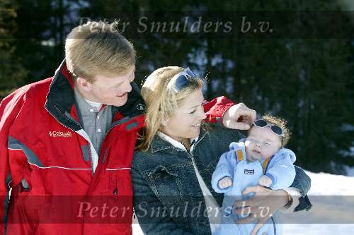 Lech 17 maart 2004
Prinses Maxima, Prins Willem Alexander Prinses Amalia in Lech.