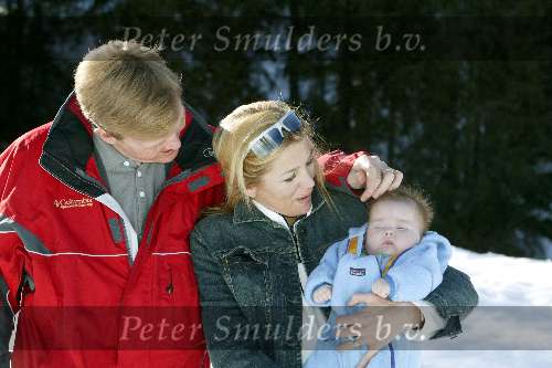 Lech 17 maart 2004
Prinses Maxima, Prins Willem Alexander Prinses Amalia in Lech.