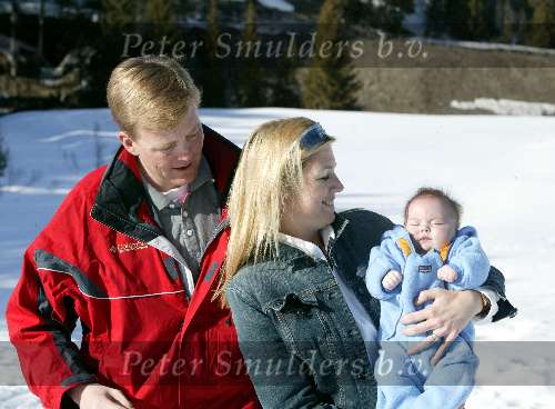 Lech 17 maart 2004
Prinses Maxima, Prins Willem Alexander en  Prinses Amalia   in Lech.
