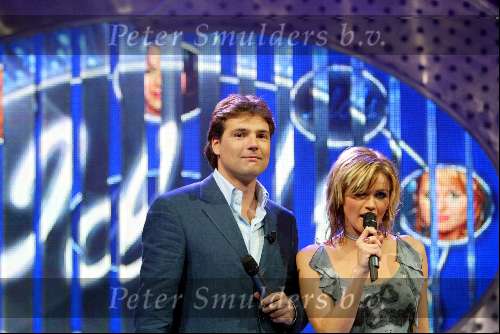 Hilversum 13 maart 2004
Finale Idols in studio 22 in Hilversum.
Reinout  Oerlemans en Tooske Breugem