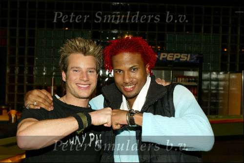 Hilversum 13 maart 2004
Finale Idols in studio 22 in Hilversum.
Robin Idols en JK Idols