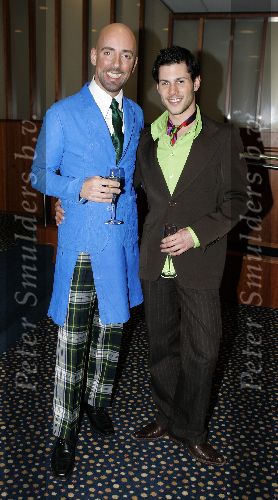 Amsterdam 13 maart 2005
Modeshow Paul Schulten in Okura. 
Maik de Boer met vriend