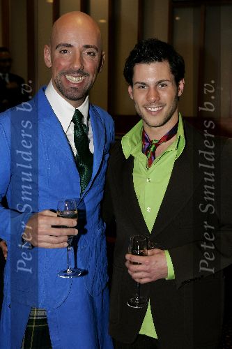 Amsterdam 13 maart 2005
Modeshow Paul Schulten in Okura. 
Maik de Boer met vriend