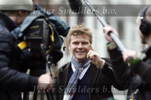 Amsterdam 14 februari 2007
Bastiaan Ragas wordt de dag na de geboorte van zijn dochter geinterviewd door tv camera