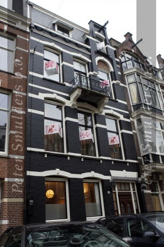 Amsterdam 18 februari 2007
Huis Bastiaan Ragas en Tooske Breugem versierd vanwege geboorte dochter.