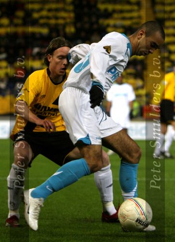 Breda, 28 Februari 2007
NAC-PSV, eindstand 3-0 Wedstrijd KNVB-beker 1/4 finale Seizoen 2006/2007
Diego Tardelli in duel met Ronnie Stam