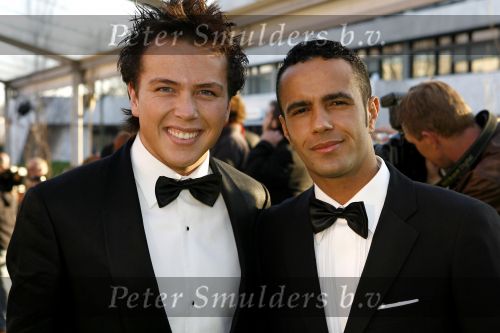Hilversum 12 maart 2007
Feest voor de 65 e verjaardag van Joop v d Ende in studio 21. jamai Looman met vriend