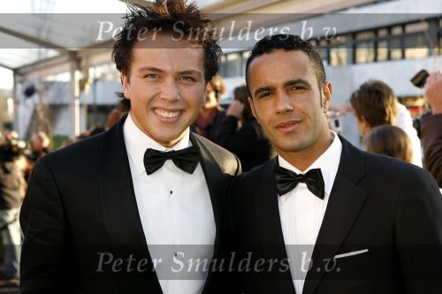 Hilversum 12 maart 2007
Feest voor de 65 e verjaardag van Joop v d Ende in studio 21. jamai Looman met vriend