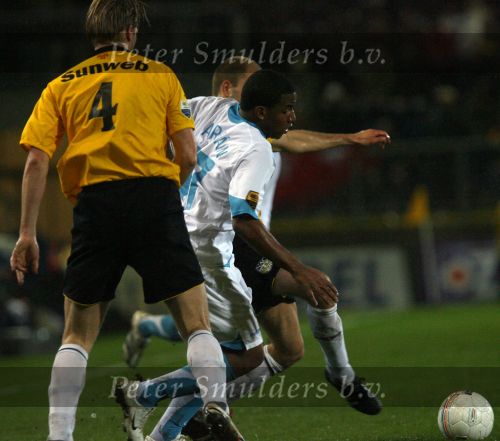 Breda, 28 Februari 2007
NAC-PSV, eindstand 3-0 Wedstrijd KNVB-beker 1/4 finale Seizoen 2006/2007
Jefferson Farfan in duel met Arne Slot