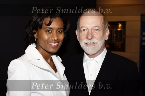 Amsterdam  17 maart 2007
Modeshow Mart Visser in het hilton in amsterdam. Laetitia Griffith met man
