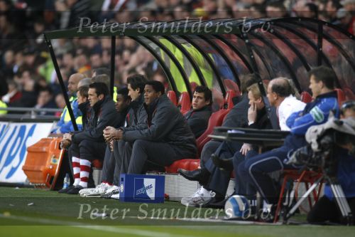 Eindhoven, 18 Maart 2007 Kompetitiewedstrijd PSV-AJAX, eindstand 1-5 Seizoen 2006/2007
Patrick Kluivert op de reservebank