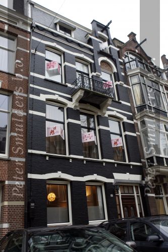 Amsterdam 18 februari 2007
Huis Bastiaan Ragas en Tooske Breugem versierd vanwege geboorte dochter.