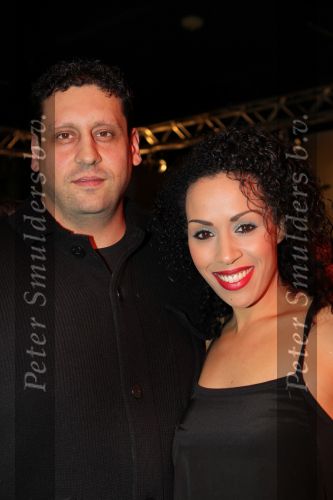 Hilversum, 3 Maart 2010 Uitreiking Gouden Harpen in Studio 22
Glennis Grace met partner Moos
Foto Peter Smulders BV