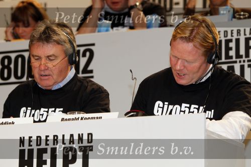 Hilversum 21 januari 2010
Rtl SBS en de NOS hebben samen een tv programma en aktie in elkaar gedraaid om zoveel mogelijk geld op te halen voor giro 55 ten bate van Haiti. Guus Hiddink en Ronald Koeman
Peter Smulders bv