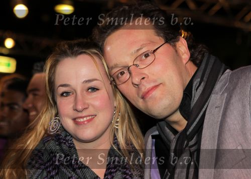 Hilversum, 3 Maart 2010 Uitreiking Gouden Harpen in Studio 22
Jeroen Latijnhouwers met partner
Foto Peter Smulders BV