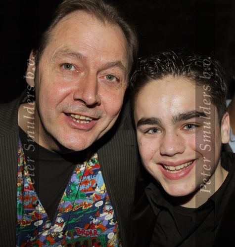 Hilversum, 3 Maart 2010 Uitreiking Gouden Harpen in Studio 22
Jordy v Loon met zijn manager Jan Zwarteveen
Foto Peter Smulders BV