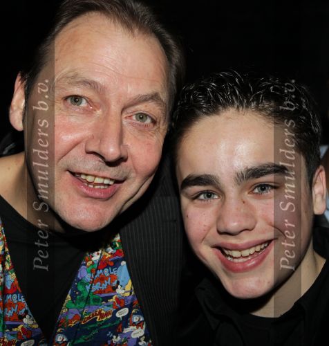 Hilversum, 3 Maart 2010 Uitreiking Gouden Harpen in Studio 22
Jordy v Loon met zijn manager Jan Zwarteveen
Foto Peter Smulders BV