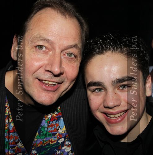 Hilversum, 3 Maart 2010 Uitreiking Gouden Harpen in Studio 22
Jordy v Loon met zijn manager Jan Zwarteveen
Foto Peter Smulders BV