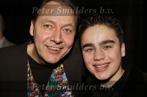 Hilversum, 3 Maart 2010 Uitreiking Gouden Harpen in Studio 22
Jordy v Loon met zijn manager Jan Zwarteveen
Foto Peter Smulders BV