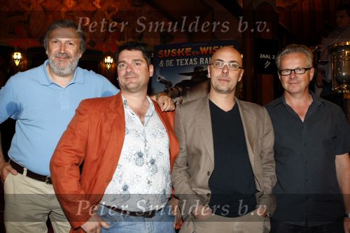 Amsterdam 26 juni 2009
Presentatie stemmen cast van Suske en wiske in Tuschinski. vlnr Mark Mertens Wim Bien Eric Wirix en Jan Theys
Peter Smulders bv