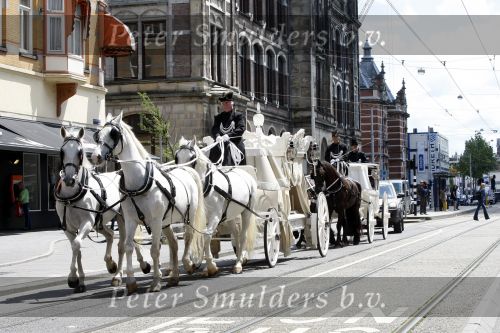 Amsterdam 12 juni 2009
Begrafenisstoet met witte paarden en witte koets.
Peter Smulders bv
