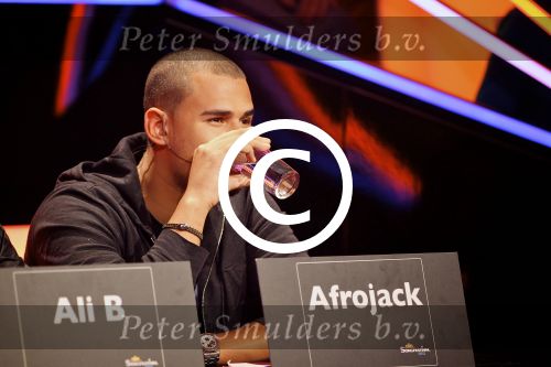 Hilversum 26 februari 2012
Nationaal Songfestival in Studio 24. Met op de foto jurylid Afrojack alias voor Nick van de Wall.
Peter Smulders bv