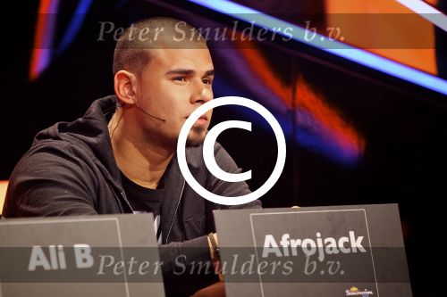 Hilversum 26 februari 2012
Nationaal Songfestival in Studio 24. Met op de foto jurylid Afrojack alias voor Nick van de Wall.
Peter Smulders bv