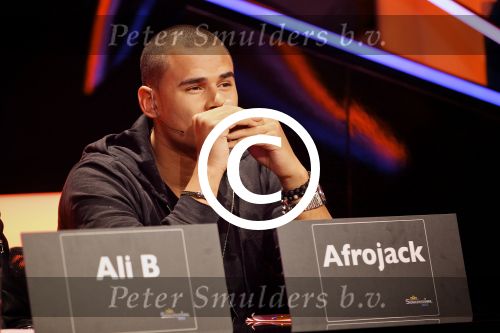 Hilversum 26 februari 2012
Nationaal Songfestival in Studio 24. Met op de foto jurylid Afrojack alias voor Nick van de Wall.
Peter Smulders bv