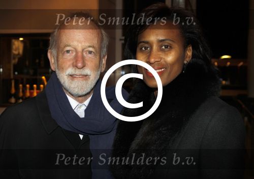 Amsterdam 10 maart 2012
Modeshow Mart Visser in het hilton hotel. Laetitia Griffith met man
Peter Smulders bv