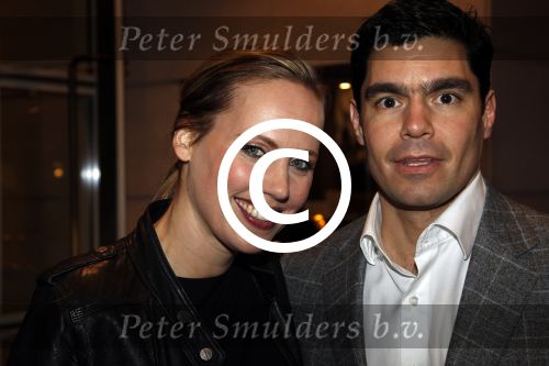 Amsterdam 10 maart 2012
Modeshow Mart Visser in het hilton hotel. Regina Romeijn met vriend
Peter Smulders bv