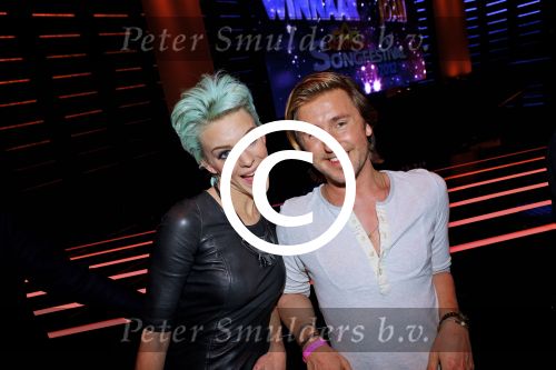 Hilversum 26 februari 2012
Nationaal Songfestival in Studio 24. Met op de foto Stacey Rookhuizen en Herald Adolfs.
Peter Smulders bv