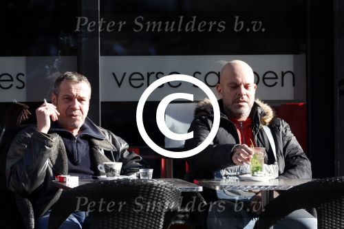 Amsterdam 4 maart 2013
Hans Barneveld ( Ben Cramer vriend) met vriend op terras op de cornelis schuytstraat.
Peter Smulder bv