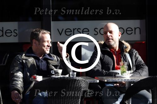 Amsterdam 4 maart 2013
Hans Barneveld ( Ben Cramer vriend) met vriend op terras op de cornelis schuytstraat.
Peter Smulder bv