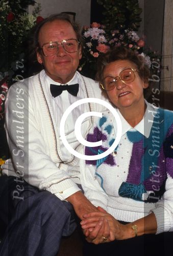 18 Oktober 1991 Jantje Koopmans met zijn vrouw en accordeon
Foto Peter Smulders BV