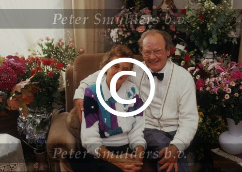 18 Oktober 1991 Jantje Koopmans met zijn vrouw en accordeon
Foto Peter Smulders BV