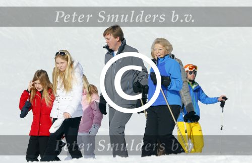 Lech, 23 Februari 2015
Jaarlijkse fotoshoot koninklijke Familie in Lech met Koning willem Alexander, Koningin Maxima, Prinses Beatrix,Prinses Amalia, Prinses Alexia en Prinses Ariane