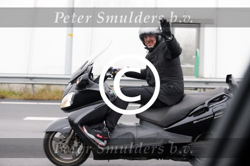 Muiden 11 februari 2015
Ruud de Wild op zijn motor op de A1