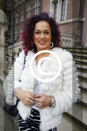 Amsterdam 13 februari 2016 
Premiere Zootropolis in het tropenmuseum.
Chimene van Oosterhout en zoon Lyam Last