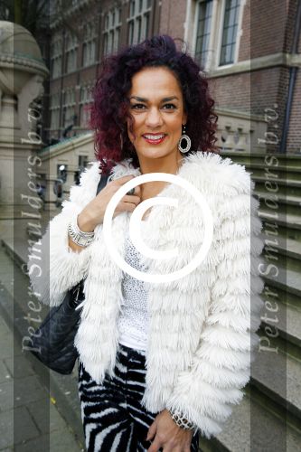 Amsterdam 13 februari 2016 
Premiere Zootropolis in het tropenmuseum.
Chimene van Oosterhout en zoon Lyam Last