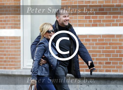 Amsterdam 12 februari 2016 
Connie Breukhoven met verloofde Eugene v Dun op straat