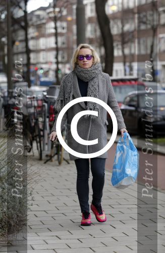 Amsterdam 15 februari 2016
Eva Jinek op straat in Amsterdam zuid.