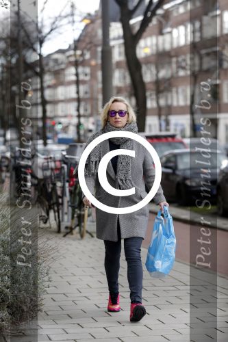 Amsterdam 15 februari 2016
Eva Jinek op straat in Amsterdam zuid.