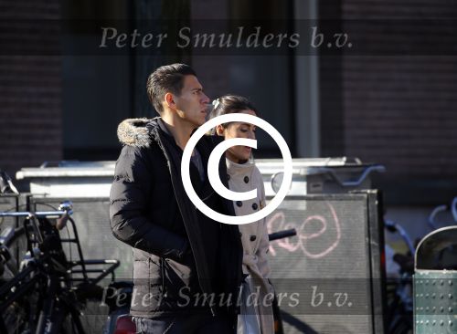 Amsterdam 17 februari 2016
Hector Moreno (psv speler) met zijn vrouw op de pc hooftstraat